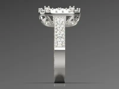 Luxury white gold wedding ring with diamond model jr00112 3D print model