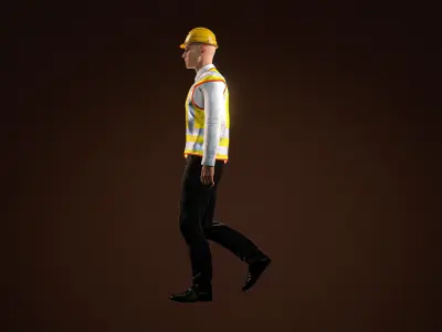 High Quality Male Engineer Low-poly 3D model