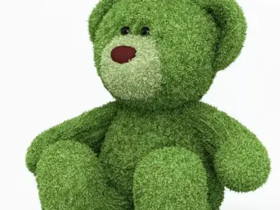Green Teddy Bear 3D model
