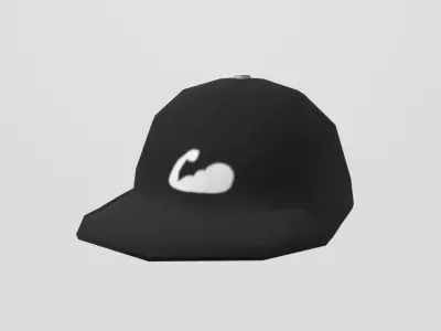 black stylistic cap Low-poly 3D model