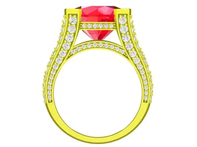 Luxury Oval Gemstone Split Shank Ring 3D Model  4531 3D print model