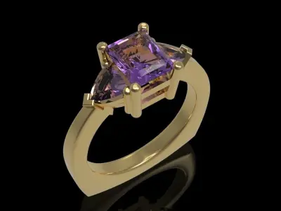 Three Gemstone Ring - Free Demo Free 3D print model