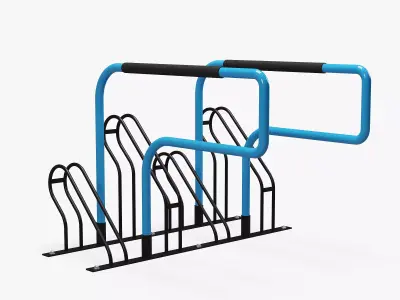 Multi Purpose P Shape Bicycle Rack 3D model