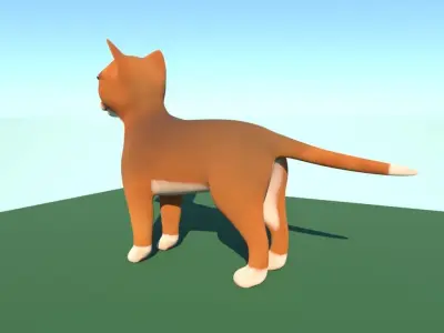 Cute cat  Low-poly 3D model
