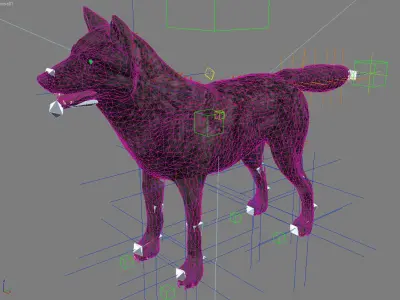 black wolf animal 3D model