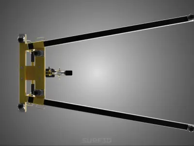 ARM FOLDED HYDRAULIC JACK MOBILE ENGINE CRANE HOIST LIFTING SHOP 3D model