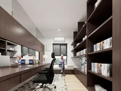 Interior workspace at home 3D model