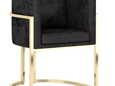 Chloe Glamur black  gold chair 3D model