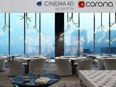 Corona - C4D Scene files - Luxury Restaurant Scene 3D model