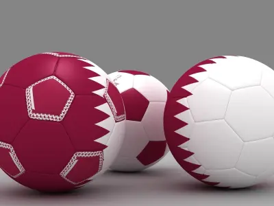 Soccer Ball Qatar Flag 3D model