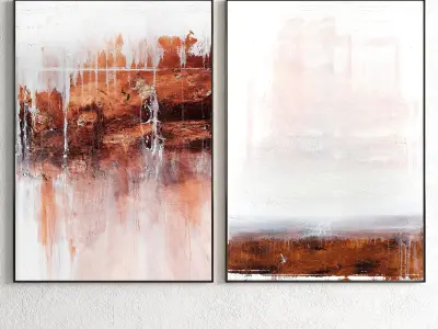 Plaster Two Photo Frame 134 Low-poly 3D model