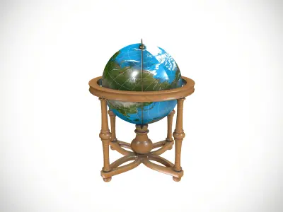 Globe  Low-poly 3D model