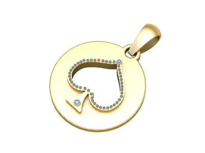 SPADE COIN PENDANT 3D PRINTABLE MODEL  3D print model