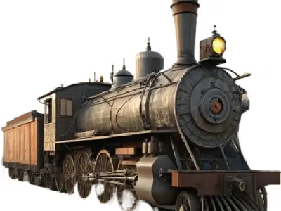 vintage locomotion vehicle  train steam engine 3D model
