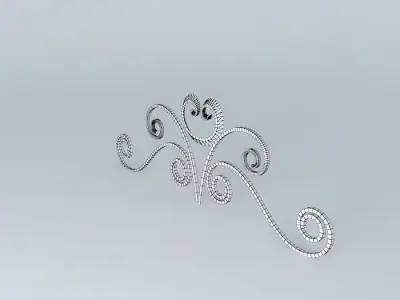 decor silver scroll design Free 3D model