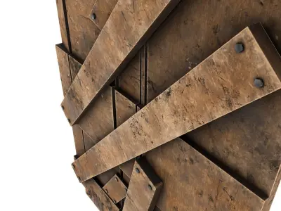 Medieval Wooden Wall - Low Poly 3D Model Low-poly 3D model