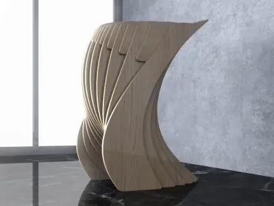 Parametric Wavy Wooden Furniture 24 - CNC files for cutting 3D model