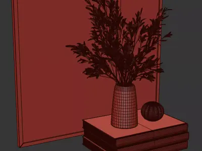 Black decor set 3D model