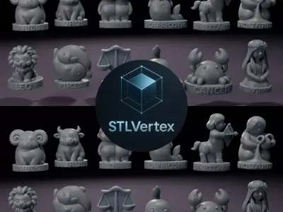 Chibi Zodiac Sign Candle Collection 3D Printable Model 3D print model