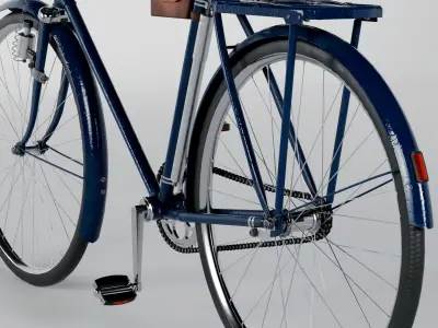 Old Soviet bicycle 3D model