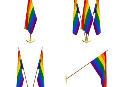 Rainbow Flag Pack 3D model