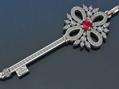 Pendant Keys with diamonds and other 3D print model