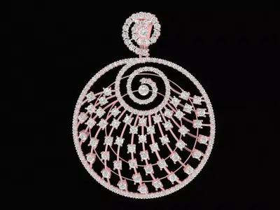 Luxury Spiral Diamond Pendant 3D Model 900 3D print model