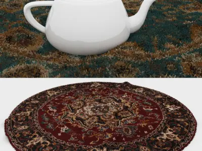 Round Rug Set 287 3D model