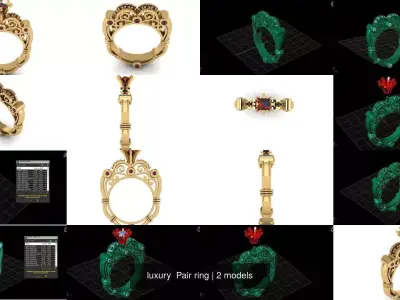 luxury  Pair ring 3D Model Pack