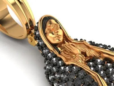 virgen de Guadalupe 5 gr con piedras-Our lady of guadalupe 3D model