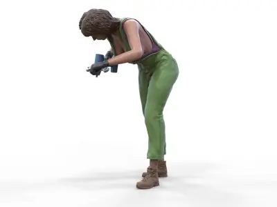 N3 woman mechanic or construction worker 3D print model