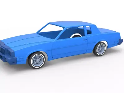 Shell and wheels Pontiac Grand Prix 1986 Scale 1 to 25 3D print model