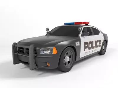 DODGE POLICE CAR Low-poly 3D model