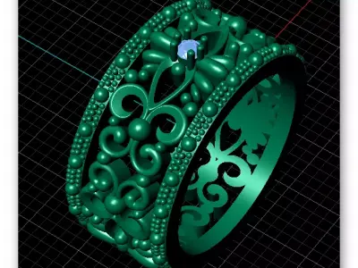 floral eternity jewelry ring 3D print model