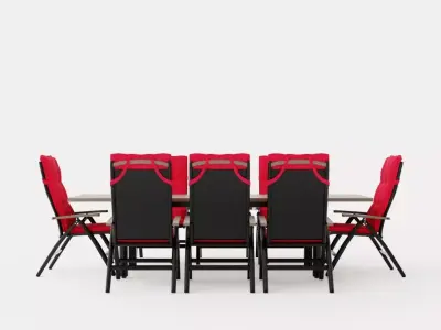 Hillerstorp Nydala Food Group 96x200 280 8 Position Chairs Low-poly 3D model