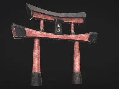 Torii Gate Low-poly 3D model