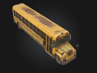 Abandoned School Bus  Eerie Silence of Forgotten Journeys 3D model