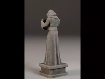 Robed Statue Low-poly 3D model