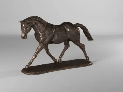 bronze horse Low-poly 3D model