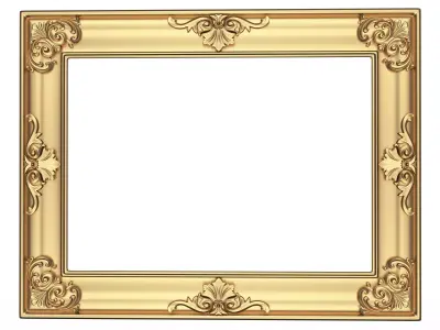 Classic Frame and Mirror 057 Low-poly 3D model