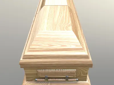 Casket oak wood - Unity - HDRP - UE4 Low-poly 3D model