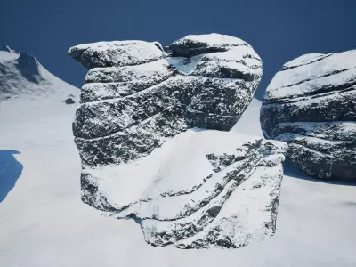 Unreal Engine High-quality modular rock pack  and environment Low-poly 3D model