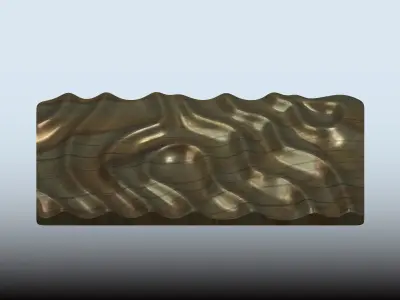 Wavy Panel 3D Model STL File for CNC and 3D Printing 3D print model