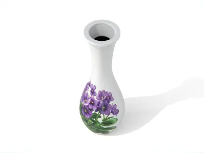 White Ceramic Vase Low-poly 3D model