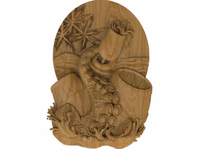 Carved panel painting STL 3D model 31