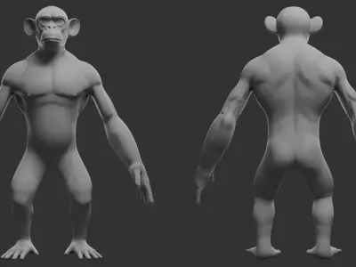 Chimpanzee  Stylize II Cartoon Low-poly 3D model