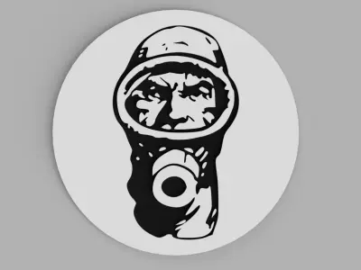 El Eternauta Mask Head Logo Coaster Free 3D print model