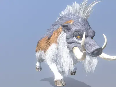 Wild Warthog Domestic Pig WALKING 3D model