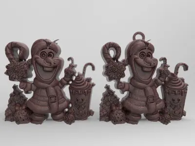 christmas olaf tree decor   3D print model