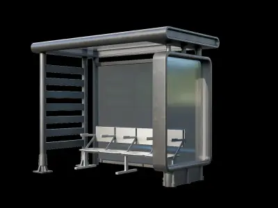 Game Ready Bus Stop 2 Low-poly 3D model